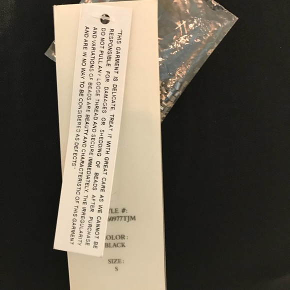 OLIVE & Oak Black beaded & chiffon tank Sz S NWT - Picture 4 of 6